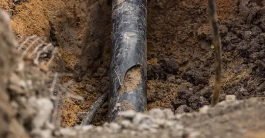 damaged underground pipe